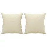 3 részes krémszínű műbőr ülőgarnitúra párnákkal