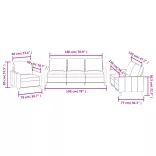3 részes fekete műbőr ülőgarnitúra párnákkal
