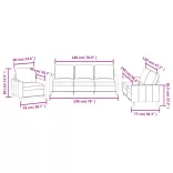 3 részes krémszínű műbőr ülőgarnitúra párnákkal