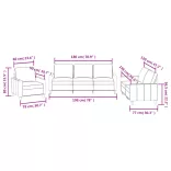 3 részes bordó műbőr ülőgarnitúra párnákkal