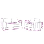 2 részes fekete műbőr ülőgarnitúra párnákkal