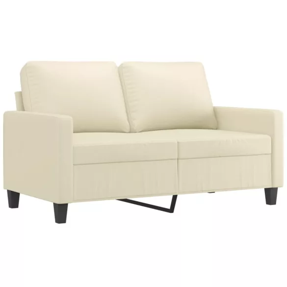 2 részes krémszínű műbőr ülőgarnitúra párnákkal