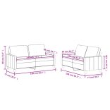 2 részes szürke műbőr ülőgarnitúra párnákkal