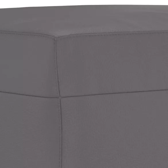 3 részes szürke műbőr ülőgarnitúra párnákkal