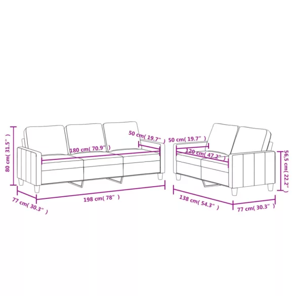 2 részes fekete műbőr ülőgarnitúra párnákkal