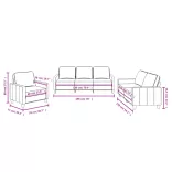 3 részes barna szövet ülőgarnitúra párnákkal