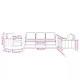 3 részes sárga bársony ülőgarnitúra párnákkal