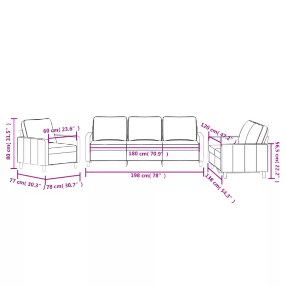 3 részes sárga bársony ülőgarnitúra párnákkal