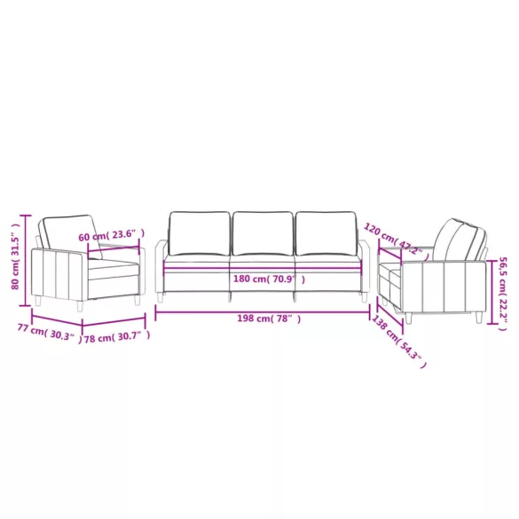 3 részes krém bársony ülőgarnitúra párnákkal