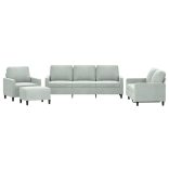 4 részes világosszürke bársony ülőgarnitúra párnákkal