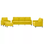 4 részes sárga bársony ülőgarnitúra párnákkal