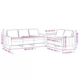 2 részes krém bársony ülőgarnitúra párnákkal