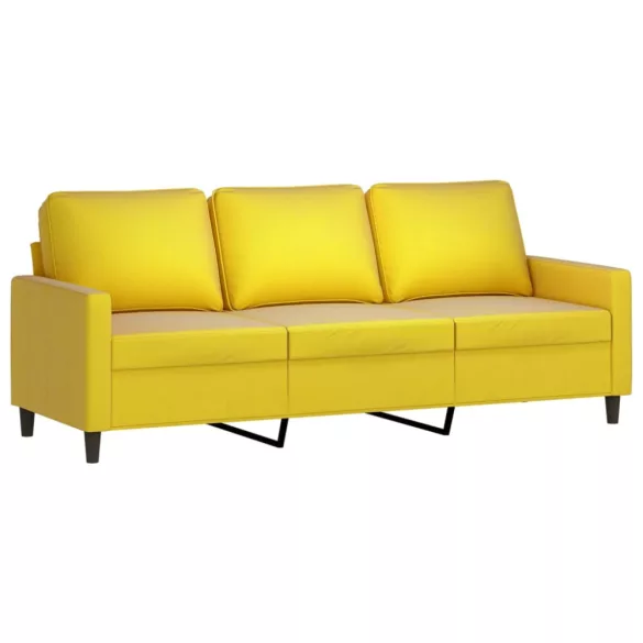 3 részes sárga bársony ülőgarnitúra párnákkal