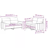 2 részes világosszürke szövet ülőgarnitúra párnákkal