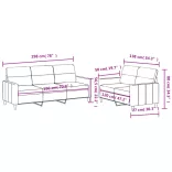 2 részes világosszürke szövet ülőgarnitúra párnákkal