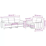 2 részes sötétszürke szövet ülőgarnitúra párnákkal