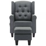 világosszürke szövet masszázsfotel lábzsámollyal