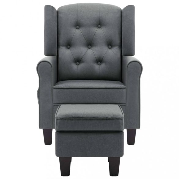 világosszürke szövet masszázsfotel lábzsámollyal