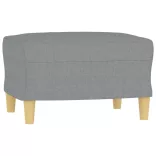 3 részes világosszürke szövet ülőgarnitúra párnákkal