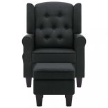 sötétszürke szövet masszázsfotel lábzsámollyal