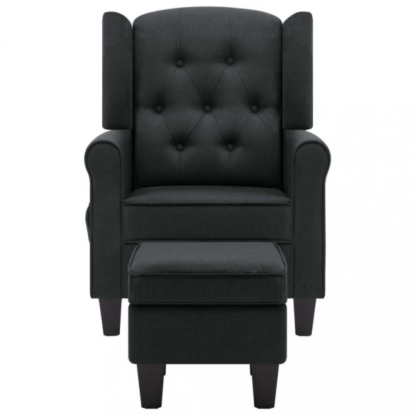 sötétszürke szövet masszázsfotel lábzsámollyal