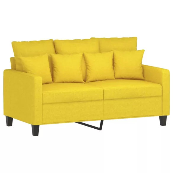 3 részes világossárga szövet ülőgarnitúra párnákkal