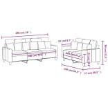 2 részes világosszürke szövet ülőgarnitúra párnákkal