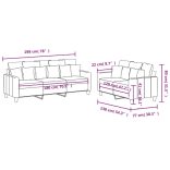 2 részes fekete szövet ülőgarnitúra párnákkal