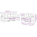 2 részes tópszínű szövet ülőgarnitúra párnákkal