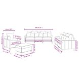 4 részes fekete bársony ülőgarnitúra párnákkal