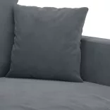 3 részes sötétszürke bársony ülőgarnitúra párnákkal