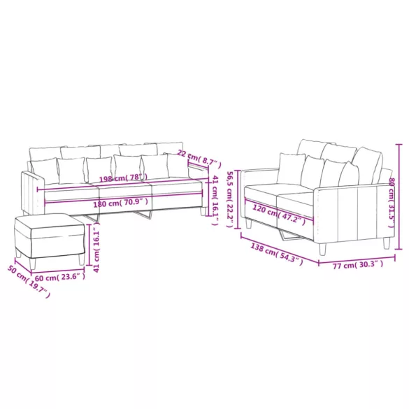 3 részes sötétzöld bársony ülőgarnitúra párnákkal