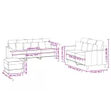 3 részes sárga bársony ülőgarnitúra párnákkal