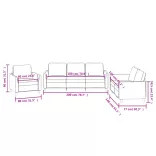 3 részes fekete műbőr ülőgarnitúra párnákkal