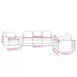 3 részes szürke műbőr ülőgarnitúra párnákkal