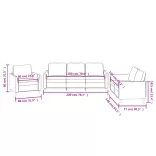 3 részes kávészínű műbőr ülőgarnitúra párnákkal