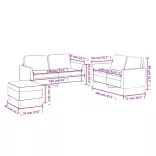 3 részes kávészínű műbőr ülőgarnitúra párnákkal