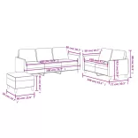 3 részes krémszínű műbőr ülőgarnitúra párnákkal