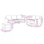 3 részes kávészínű műbőr ülőgarnitúra párnákkal