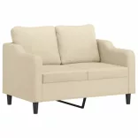 3 részes krémszínű szövet ülőgarnitúra párnákkal