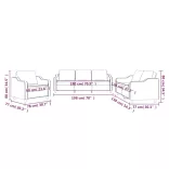 3 részes tópszínű szövet ülőgarnitúra párnákkal