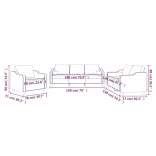 3 részes krémszínű szövet ülőgarnitúra párnákkal