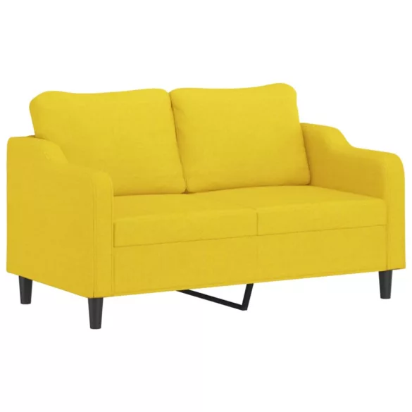 2 részes világossárga szövet ülőgarnitúra párnákkal