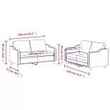 2 részes világossárga szövet ülőgarnitúra párnákkal