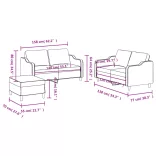 3 részes világosszürke szövet ülőgarnitúra párnákkal