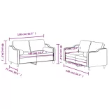 2 részes világosszürke szövet ülőgarnitúra párnákkal