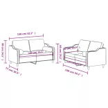 2 részes sötétszürke szövet ülőgarnitúra párnákkal