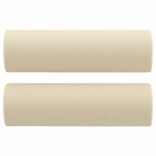 2 részes krémszínű szövet ülőgarnitúra párnákkal