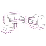 3 részes fekete szövet ülőgarnitúra párnákkal