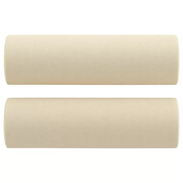 3 részes krémszínű szövet ülőgarnitúra párnákkal